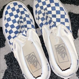 Blue and white checker vans